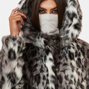 SpiritHoods Snow Leopard Faux Fur Hooded Jacket